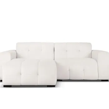 Coltar dreapta 4 locuri, Kendal, Micadoni Home, BL, 256x173x79 cm, catifea, gri deschis imagine