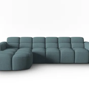 Coltar dreapta 4 locuri, Lisa-193, Micadoni Home, 310x170x77 cm, tesatura structurata, albastru deschis imagine