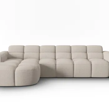 Coltar dreapta 4 locuri, Lisa-193, Micadoni Home, 310x170x77 cm, tesatura structurata, bej sand imagine