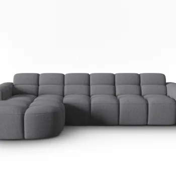 Coltar dreapta 4 locuri, Lisa-193, Micadoni Home, 310x170x77 cm, tesatura structurata, gri imagine