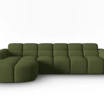 Coltar dreapta 4 locuri, Lisa-193, Micadoni Home, 310x170x77 cm, tesatura structurata, verde melange imagine