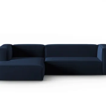 Coltar dreapta 4 locuri, Mackay, Cosmopolitan Design, 282x166x73 cm, catifea, albastru royal imagine