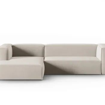 Coltar dreapta 4 locuri, Mackay, Cosmopolitan Design, 282x166x73 cm, catifea, bej deschis imagine