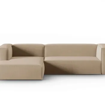 Coltar dreapta 4 locuri, Mackay, Cosmopolitan Design, 282x166x73 cm, catifea, bej sand imagine