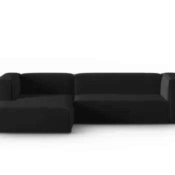 Coltar dreapta 4 locuri, Mackay, Cosmopolitan Design, 282x166x73 cm, catifea, negru imagine