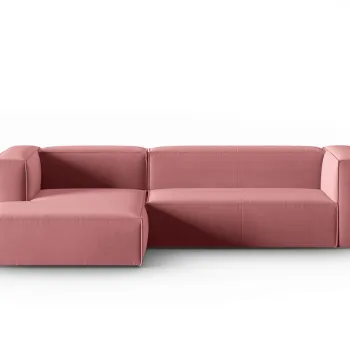 Coltar dreapta 4 locuri, Mackay, Cosmopolitan Design, 282x166x73 cm, catifea, roz somon imagine