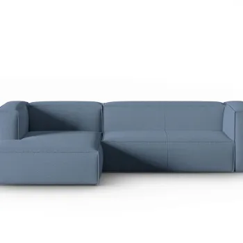 Coltar dreapta 4 locuri, Mackay, Cosmopolitan Design, 282x166x73 cm, catifea tricotata, albastru jeans imagine