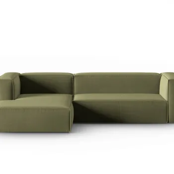 Coltar dreapta 4 locuri, Mackay, Cosmopolitan Design, 282x166x73 cm, catifea, verde deschis imagine