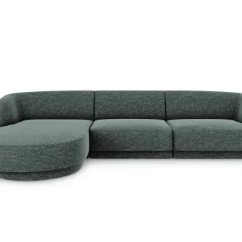 Coltar dreapta 4 locuri, Miley, Micadoni Home, BL, 259x155x74 cm, poliester chenille, albastru petrol imagine