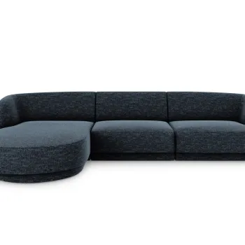 Coltar dreapta 4 locuri, Miley, Micadoni Home, BL, 259x155x74 cm, poliester chenille, albastru regal imagine