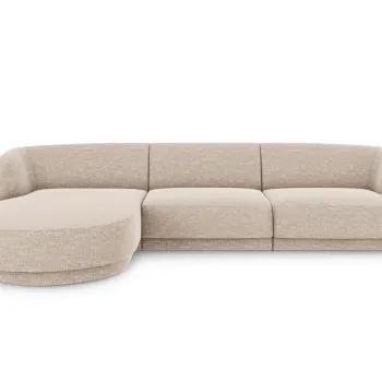 Coltar dreapta 4 locuri, Miley, Micadoni Home, BL, 259x155x74 cm, poliester chenille, bej imagine