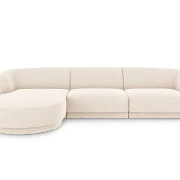 Coltar dreapta 4 locuri, Miley, Micadoni Home, BL, 259x155x74 cm, poliester chenille, bej deschis imagine