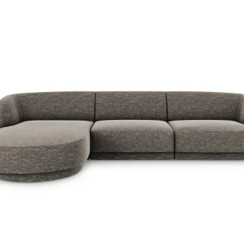 Coltar dreapta 4 locuri, Miley, Micadoni Home, BL, 259x155x74 cm, poliester chenille, gri imagine