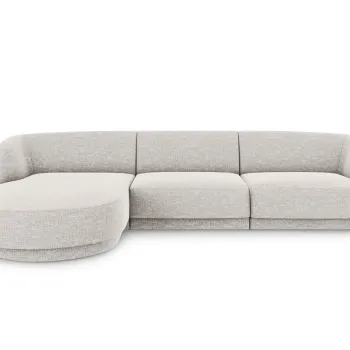 Coltar dreapta 4 locuri, Miley, Micadoni Home, BL, 259x155x74 cm, poliester chenille, gri deschis imagine