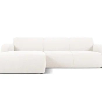 Coltar dreapta 4 locuri, Molino-101, Micadoni Home, 250x170x72 cm, tesatura boucle, alb imagine