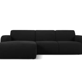 Coltar dreapta 4 locuri, Molino-101, Micadoni Home, 250x170x72 cm, tesatura boucle, negru imagine