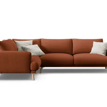 Coltar dreapta 4 locuri, Naomi, Micadoni Home, 280x195x75 cm, tesatura structurata, caramiziu imagine