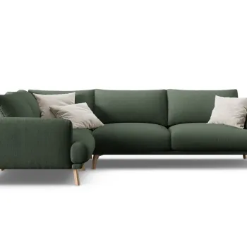 Coltar dreapta 4 locuri, Naomi, Micadoni Home, 280x195x75 cm, tesatura structurata, verde muschi imagine