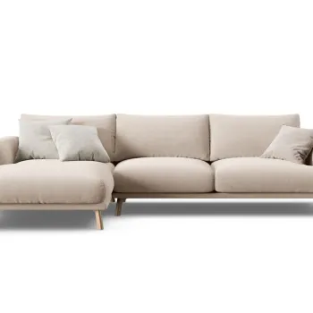 Coltar dreapta 4 locuri, Naomi, Micadoni Home, 285x170x75 cm, catifea, bej imagine