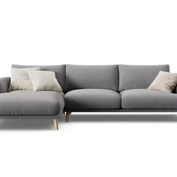 Coltar dreapta 4 locuri, Naomi, Micadoni Home, 285x170x75 cm, catifea, gri imagine