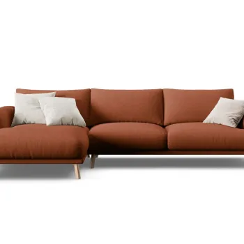Coltar dreapta 4 locuri, Naomi, Micadoni Home, 285x170x75 cm, tesatura structurata, caramiziu imagine
