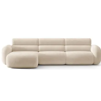 Coltar dreapta 4 locuri, Neo, Micadoni Home, 305x165x83 cm, tesatura Chenille, bej deschis imagine