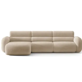 Coltar dreapta 4 locuri, Neo, Micadoni Home, 305x165x83 cm, tesatura Chenille, bej inchis imagine