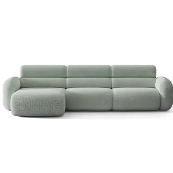 Coltar dreapta 4 locuri, Neo, Micadoni Home, 305x165x83 cm, tesatura Chenille Silencio, albastru muted imagine