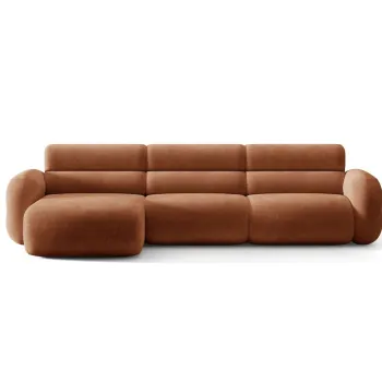 Coltar dreapta 4 locuri, Neo, Micadoni Home, 305x165x83 cm, tesatura Chenille, teracota imagine