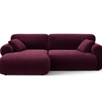 Coltar dreapta 4 locuri, Ophelia, Micadoni Home, 236x164x84 cm, catifea, bordo imagine