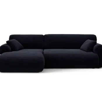 Coltar dreapta 4 locuri, Ophelia, Micadoni Home, 256x164x84 cm, catifea, albastru regal imagine