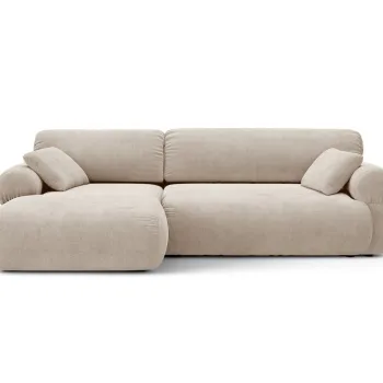 Coltar dreapta 4 locuri, Ophelia, Micadoni Home, 256x164x84 cm, tesatura structurata, bej imagine