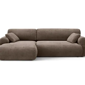 Coltar dreapta 4 locuri, Ophelia, Micadoni Home, 256x164x84 cm, tesatura structurata, cappuccino imagine