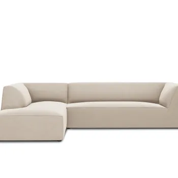 Coltar dreapta 4 locuri, Ruby, Micadoni Home, BL, 273x180x69 cm, catifea, bej imagine