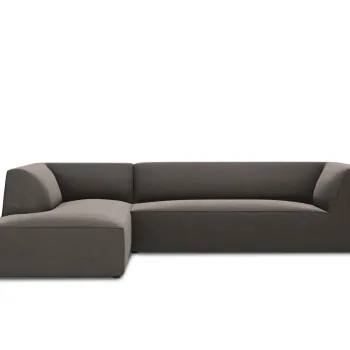 Coltar dreapta 4 locuri, Ruby, Micadoni Home, BL, 273x180x69 cm, catifea, gri inchis imagine