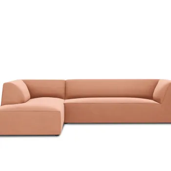 Coltar dreapta 4 locuri, Ruby, Micadoni Home, BL, 273x180x69 cm, catifea, roz imagine