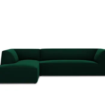 Coltar dreapta 4 locuri, Ruby, Micadoni Home, BL, 273x180x69 cm, catifea, verde bottle imagine