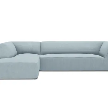 Coltar dreapta 4 locuri, Ruby, Micadoni Home, BL, 273x180x69 cm, velur, albastru deschis imagine