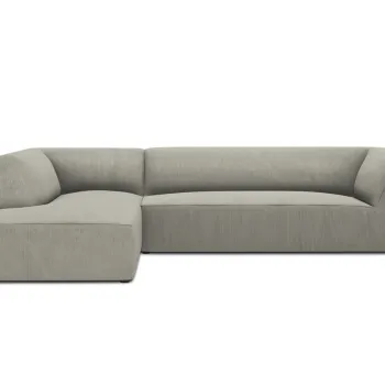 Coltar dreapta 4 locuri, Ruby, Micadoni Home, BL, 273x180x69 cm, velur, gri deschis imagine