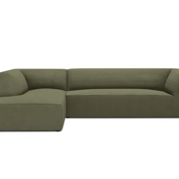 Coltar dreapta 4 locuri, Ruby, Micadoni Home, BL, 273x180x69 cm, velur, verde imagine