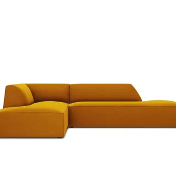 Coltar dreapta 4 locuri, Ruby, Micadoni Home, BL, fara cotiera, 273x180x69 cm, catifea, galben imagine