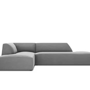 Coltar dreapta 4 locuri, Ruby, Micadoni Home, BL, fara cotiera, 273x180x69 cm, catifea, gri imagine