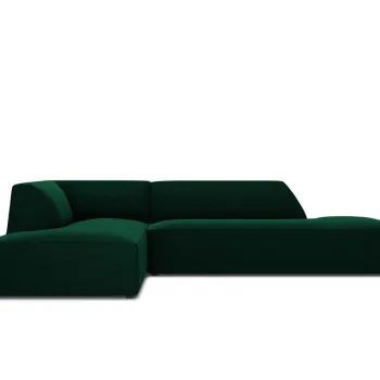 Coltar dreapta 4 locuri, Ruby, Micadoni Home, BL, fara cotiera, 273x180x69 cm, catifea, verde bottle imagine
