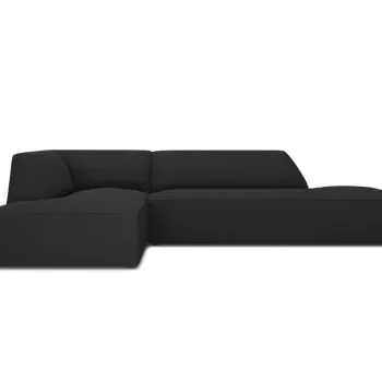 Coltar dreapta 4 locuri, Ruby, Micadoni Home, BL, fara cotiera, 273x180x69 cm, poliester, negru imagine