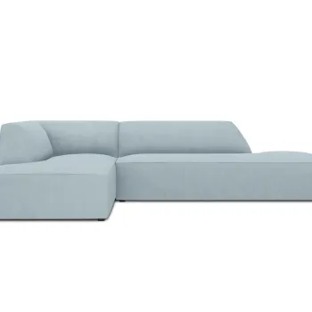 Coltar dreapta 4 locuri, Ruby, Micadoni Home, BL, fara cotiera, 273x180x69 cm, velur, albastru deschis imagine