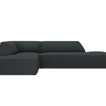 Coltar dreapta 4 locuri, Ruby, Micadoni Home, BL, fara cotiera, 273x180x69 cm, velur, negru imagine