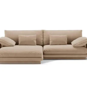 Coltar dreapta 4 locuri, Torino-184, Micadoni Home, 250x170x83 cm, catifea, bej sand imagine