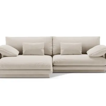 Coltar dreapta 4 locuri, Torino-184, Micadoni Home, 250x170x83 cm, catifea, ecru imagine