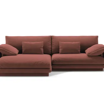 Coltar dreapta 4 locuri, Torino-184, Micadoni Home, 250x170x83 cm, catifea, maro cuoio imagine