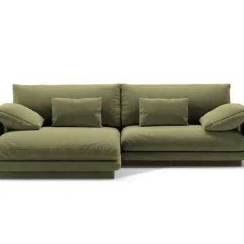 Coltar dreapta 4 locuri, Torino-184, Micadoni Home, 250x170x83 cm, catifea, verde deschis imagine